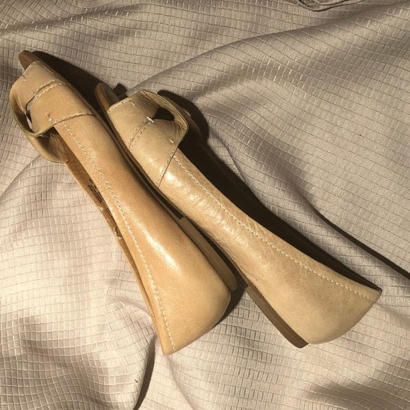 Fossil loafer peep toe leather shoes tan, 8.5 - Picture 4 of 8